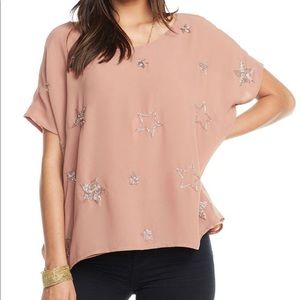 Chaser boxy top with all over star beading